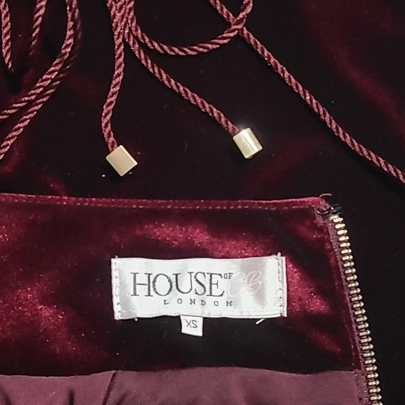 House Of CB London Sukina Velvet Lace Up Mini Dress - Picture 6 of 12